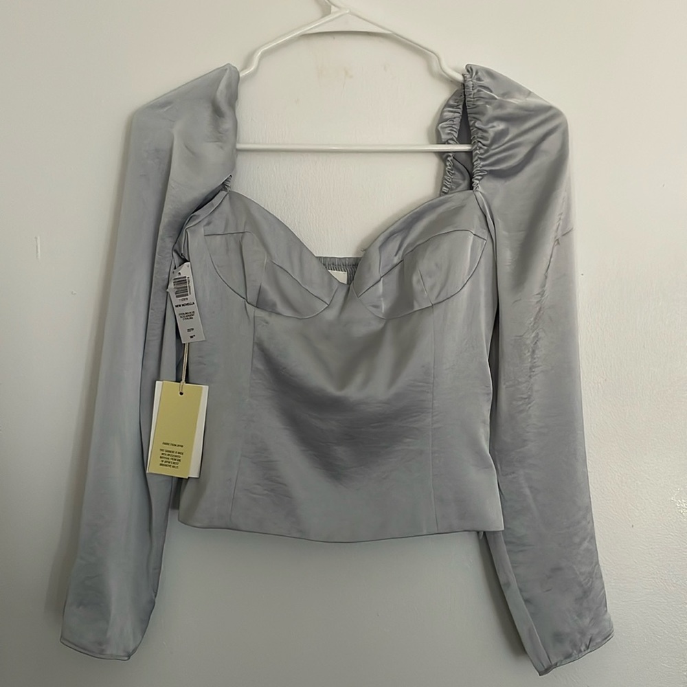 Aritzia Silver Blouse